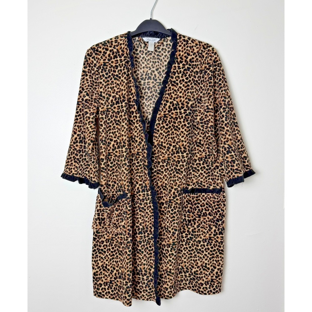VINTAGE Rene Rofe Cheetah animal print Comfort Pajama Sleepwear Large Good
